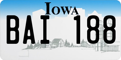 IA license plate BAI188