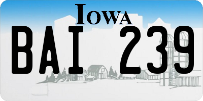 IA license plate BAI239