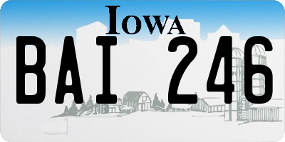 IA license plate BAI246