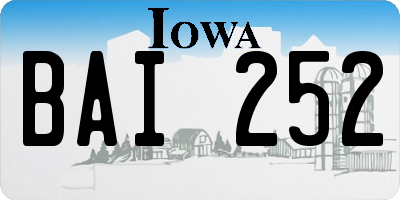IA license plate BAI252