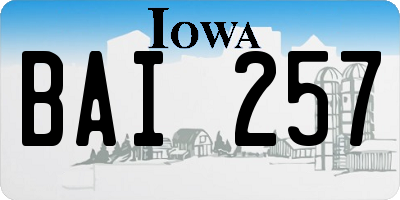 IA license plate BAI257