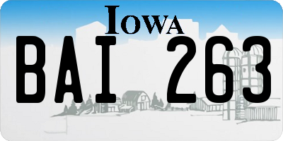 IA license plate BAI263
