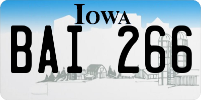IA license plate BAI266