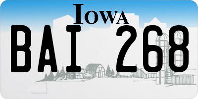 IA license plate BAI268