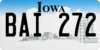 IA license plate BAI272