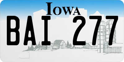 IA license plate BAI277