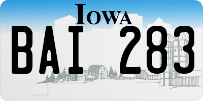 IA license plate BAI283
