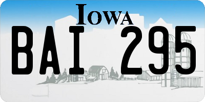 IA license plate BAI295