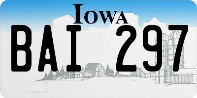 IA license plate BAI297