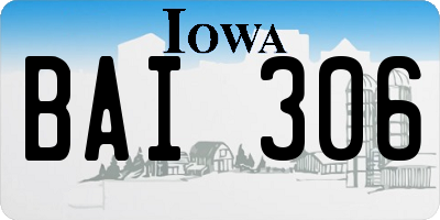 IA license plate BAI306