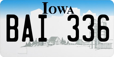 IA license plate BAI336