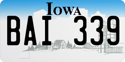 IA license plate BAI339
