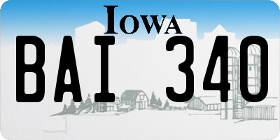 IA license plate BAI340