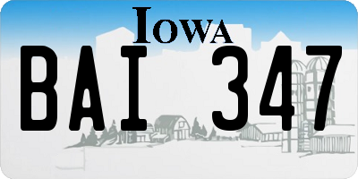IA license plate BAI347