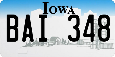IA license plate BAI348