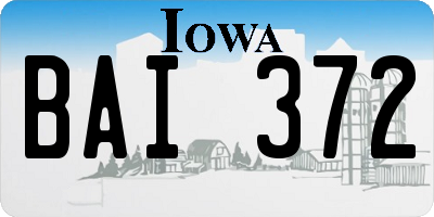 IA license plate BAI372