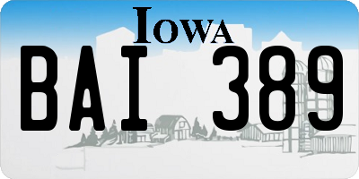 IA license plate BAI389