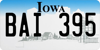 IA license plate BAI395