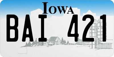 IA license plate BAI421