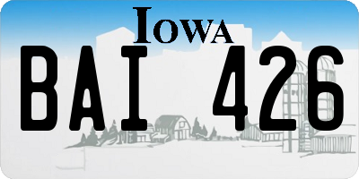 IA license plate BAI426