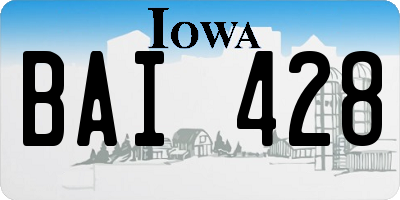 IA license plate BAI428