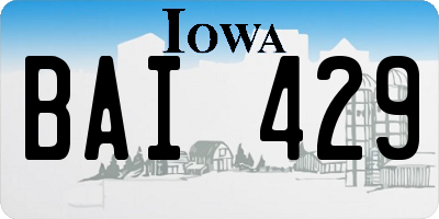 IA license plate BAI429