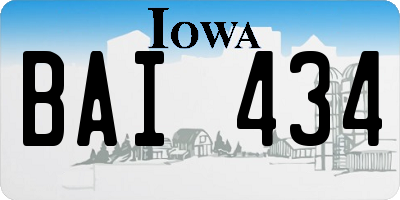 IA license plate BAI434