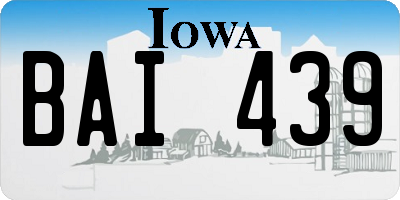 IA license plate BAI439
