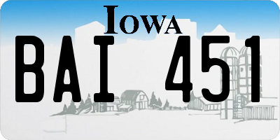 IA license plate BAI451