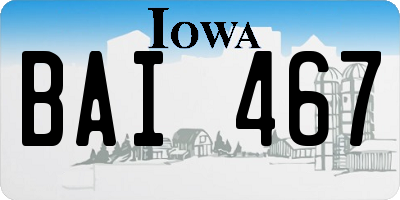 IA license plate BAI467