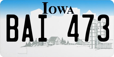 IA license plate BAI473