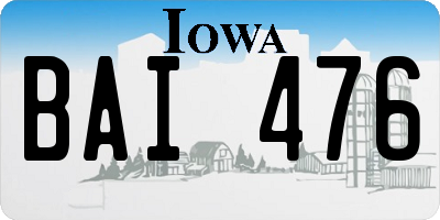 IA license plate BAI476