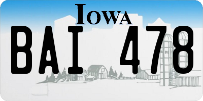 IA license plate BAI478