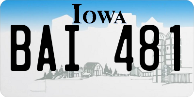 IA license plate BAI481