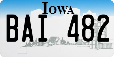 IA license plate BAI482