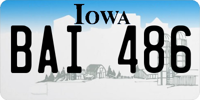 IA license plate BAI486
