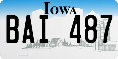 IA license plate BAI487