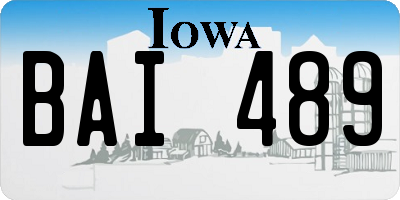 IA license plate BAI489
