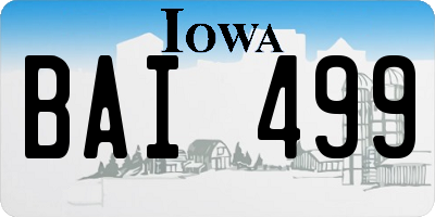 IA license plate BAI499