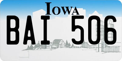 IA license plate BAI506