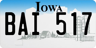 IA license plate BAI517
