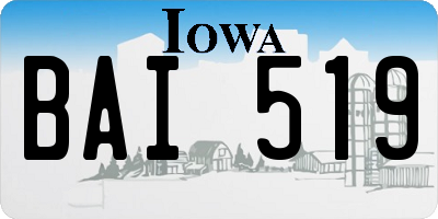 IA license plate BAI519