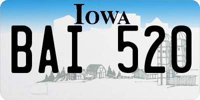 IA license plate BAI520