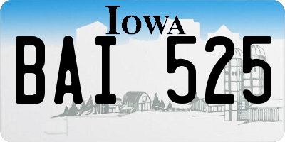 IA license plate BAI525