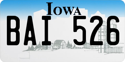 IA license plate BAI526