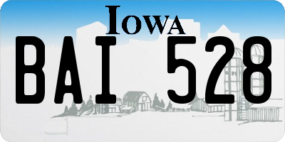 IA license plate BAI528
