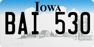 IA license plate BAI530