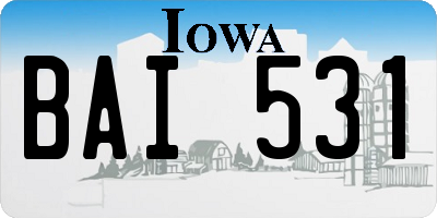 IA license plate BAI531