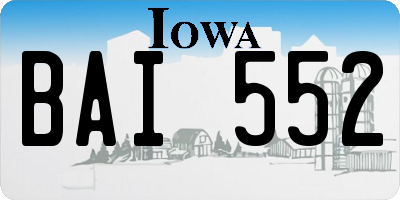 IA license plate BAI552