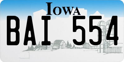 IA license plate BAI554